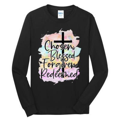 Chosen Blessed Forgiven Redeemed Christian Cross Jesus Cute Tall Long Sleeve T-Shirt