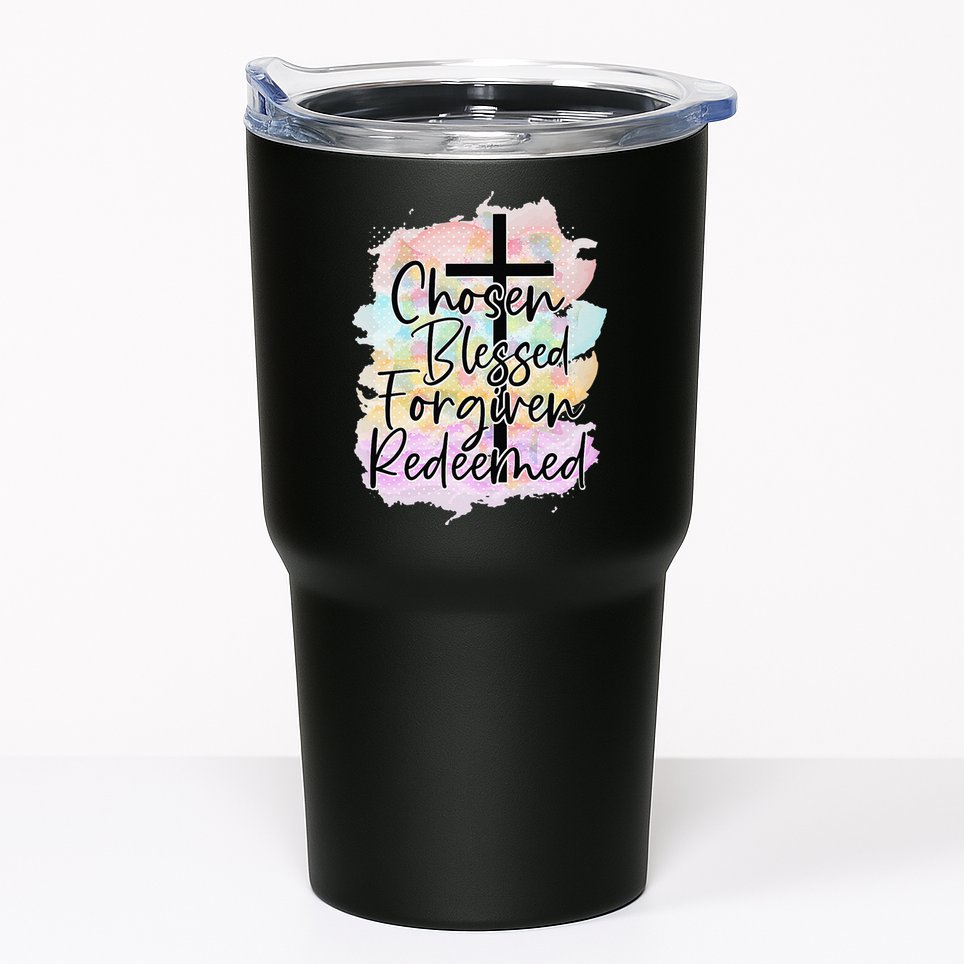 Chosen Blessed Forgiven Redeemed Christian Cross Jesus Cute Tumbler