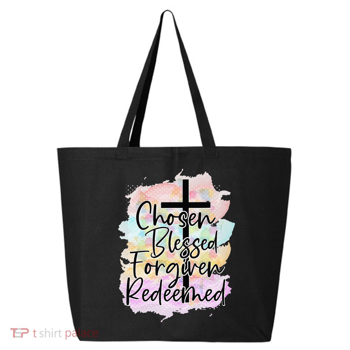 Chosen Blessed Forgiven Redeemed Christian Cross Jesus Cute 25L Jumbo Tote