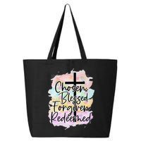 Chosen Blessed Forgiven Redeemed Christian Cross Jesus Cute 25L Jumbo Tote