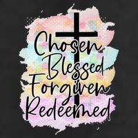 Chosen Blessed Forgiven Redeemed Christian Cross Jesus Cute 25L Jumbo Tote