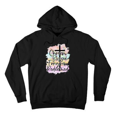 Chosen Blessed Forgiven Redeemed Christian Cross Jesus Cute Tall Hoodie