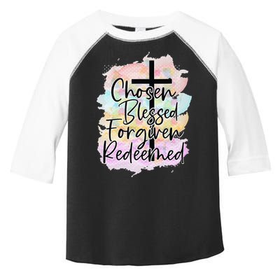 Chosen Blessed Forgiven Redeemed Christian Cross Jesus Cute Toddler Fine Jersey T-Shirt