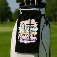 Chosen Blessed Forgiven Redeemed Christian Cross Jesus Cute Golf Towel
