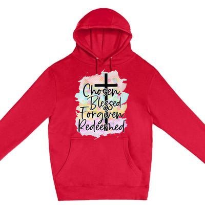 Chosen Blessed Forgiven Redeemed Christian Cross Jesus Cute Premium Pullover Hoodie