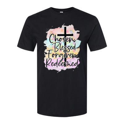 Chosen Blessed Forgiven Redeemed Christian Cross Jesus Cute Softstyle CVC T-Shirt