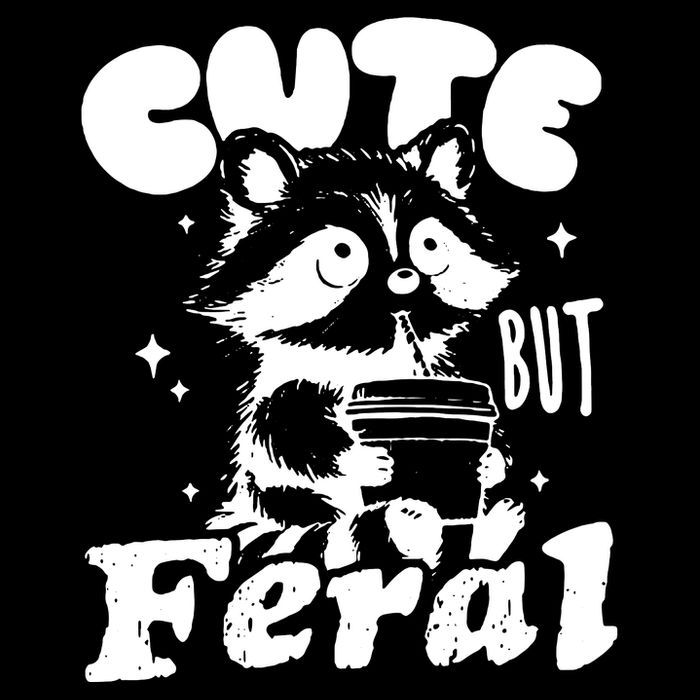 Cute But Feral Raccoon Funny Sarcastic Quote Impact Tech Backpack