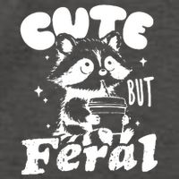 Cute But Feral Raccoon Funny Sarcastic Quote Vector Backpack