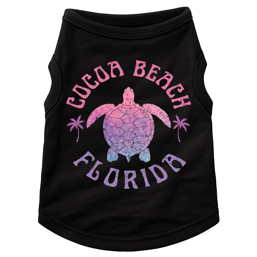 Cocoa Beach Florida Sea Turtle Summer Vacation Vintage Gift Doggie Tank