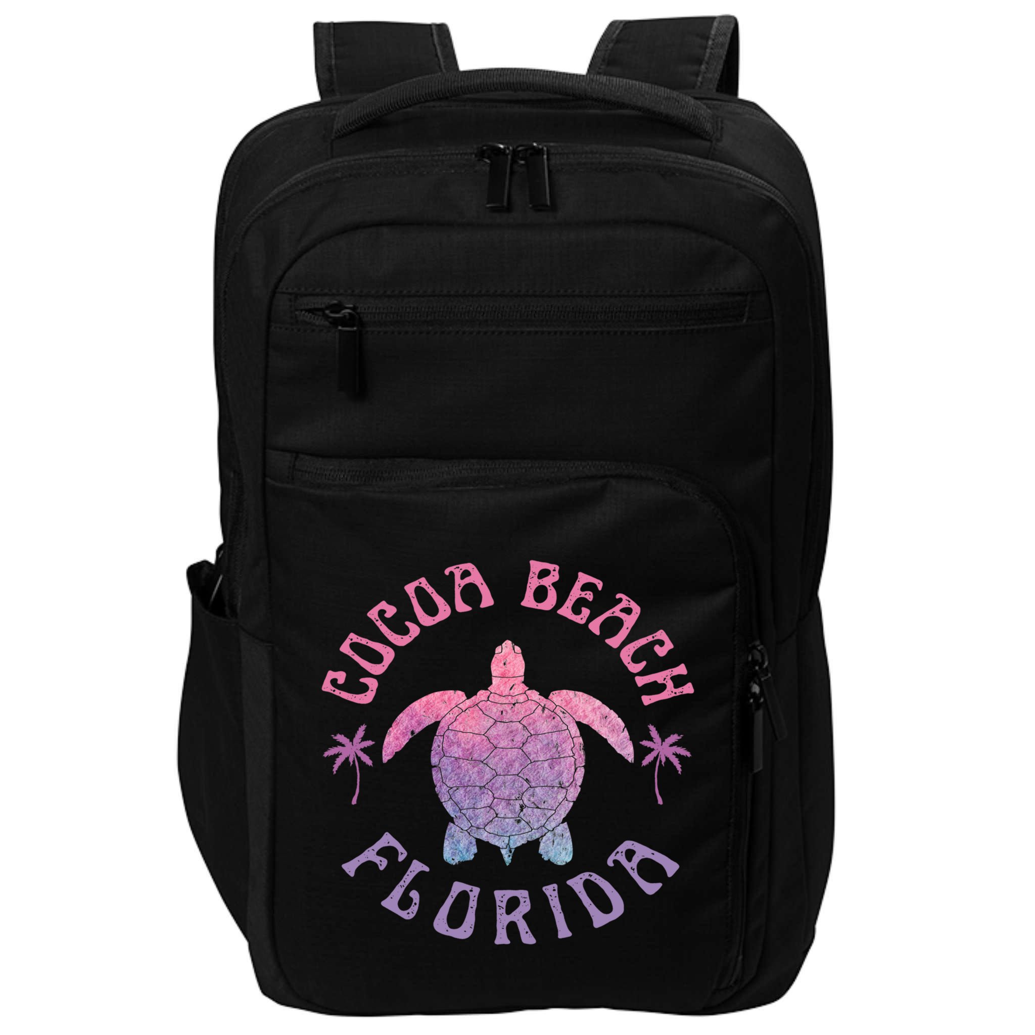 Cocoa Beach Florida Sea Turtle Summer Vacation Vintage Gift Impact Tech Backpack