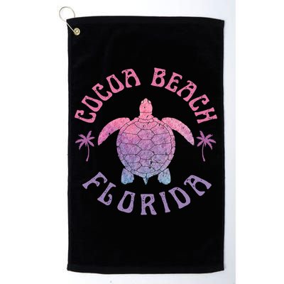 Cocoa Beach Florida Sea Turtle Summer Vacation Vintage Gift Golf Towel