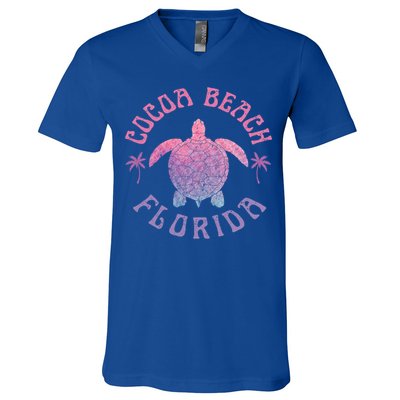 Cocoa Beach Florida Sea Turtle Summer Vacation Vintage Gift V-Neck T-Shirt