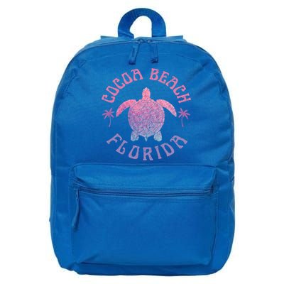 Cocoa Beach Florida Sea Turtle Summer Vacation Vintage Gift 16 in Basic Backpack