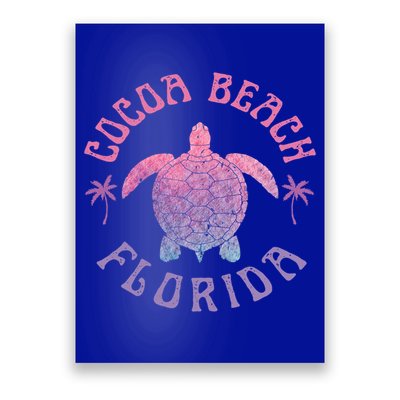Cocoa Beach Florida Sea Turtle Summer Vacation Vintage Gift Poster