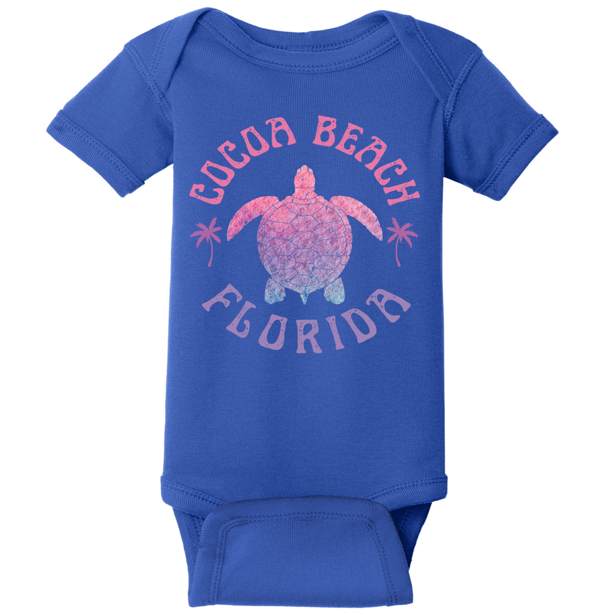 Cocoa Beach Florida Sea Turtle Summer Vacation Vintage Gift Baby Bodysuit