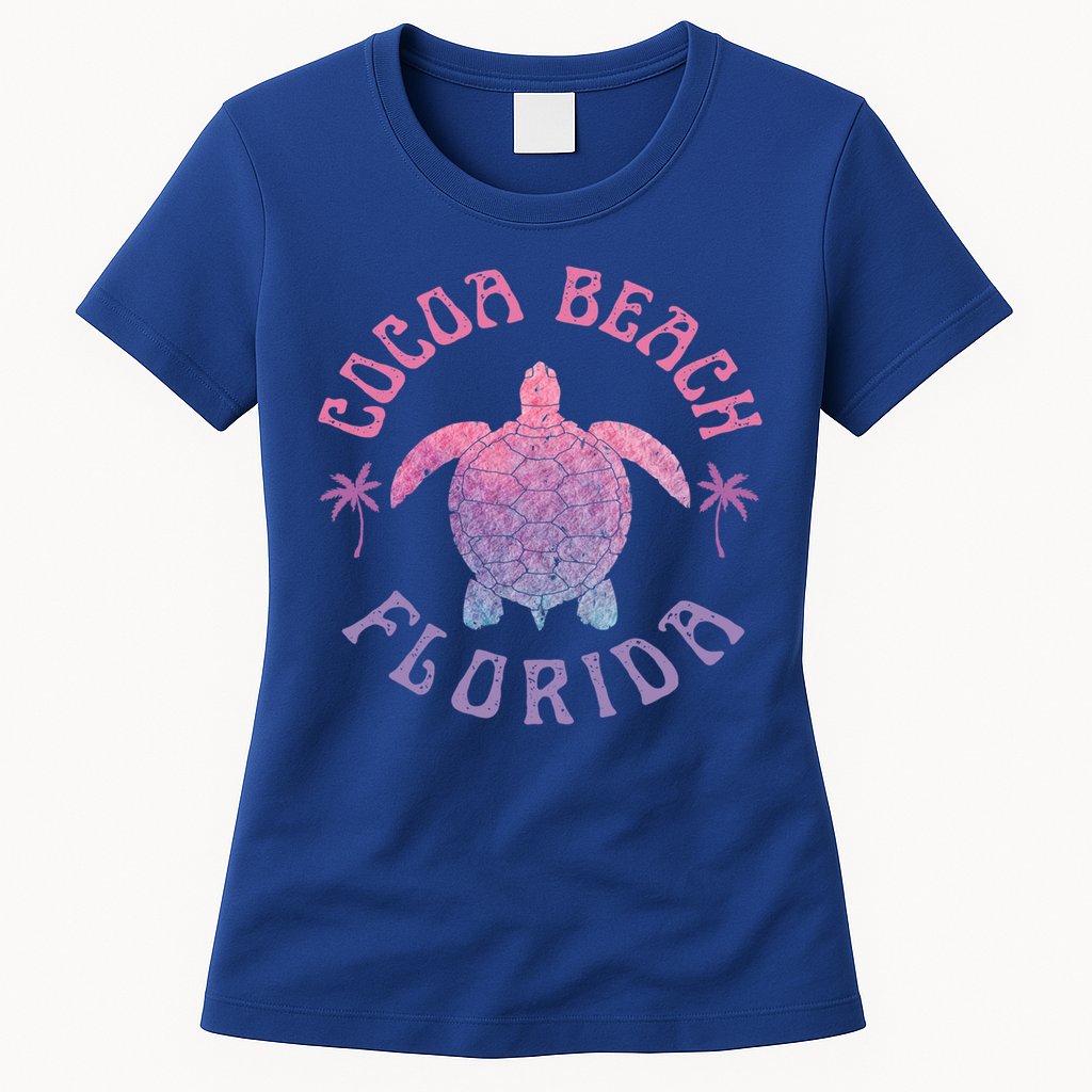 Cocoa Beach Florida Sea Turtle Summer Vacation Vintage Gift Womens T-Shirt