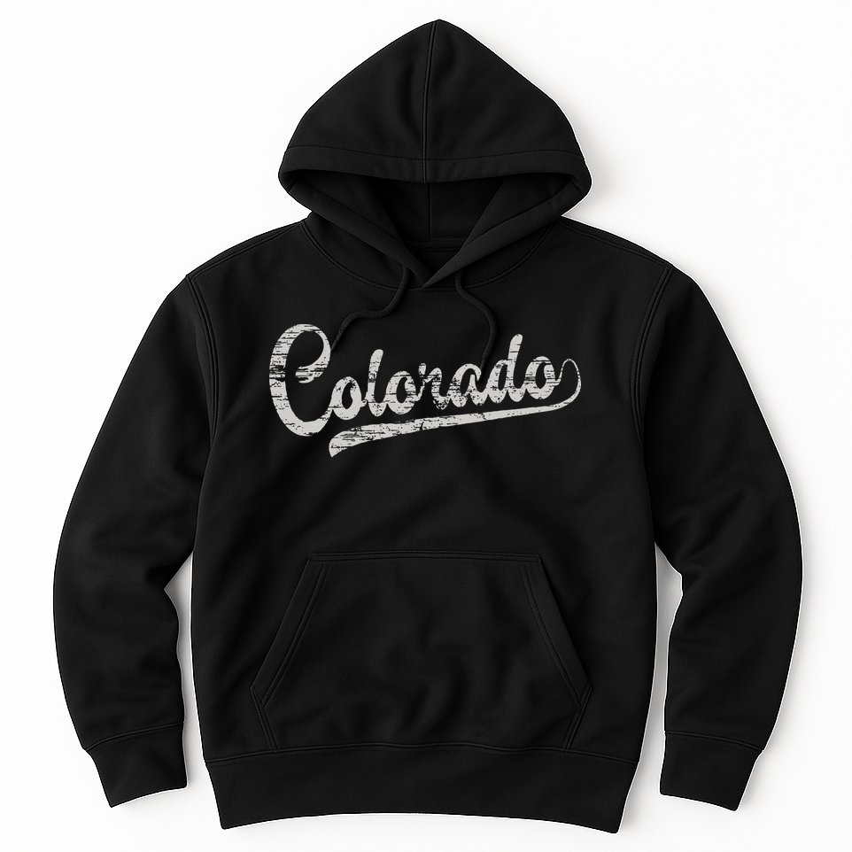 Colorado Baseball Fan Vintage Rocky Mountains Hoodie