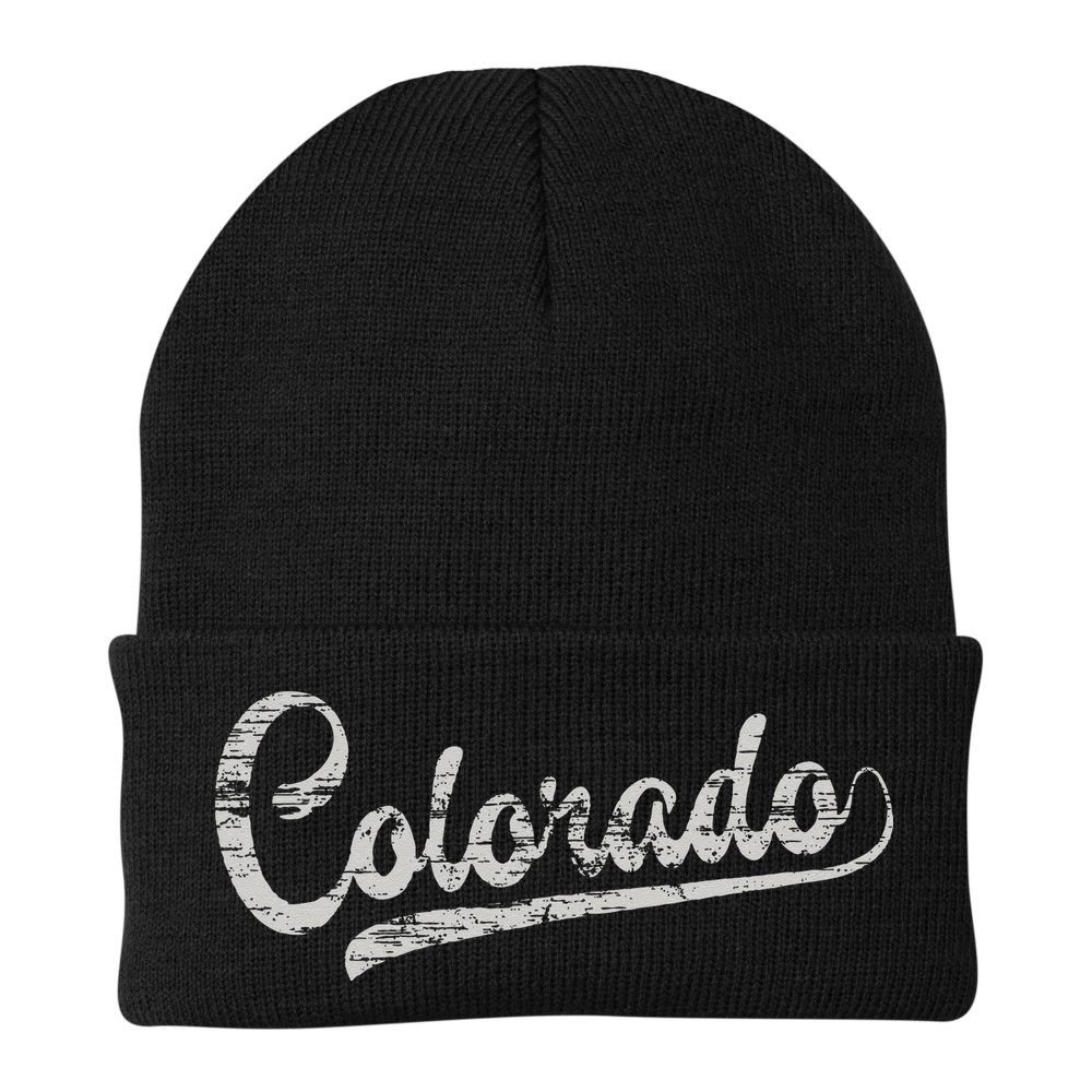 Colorado Baseball Fan Vintage Rocky Mountains Beanie