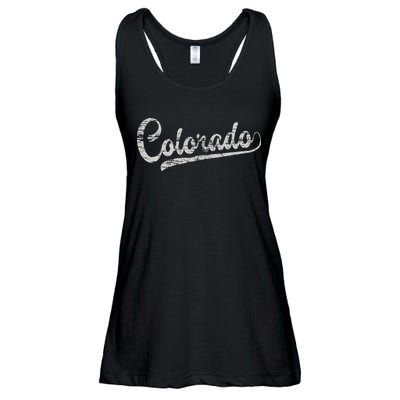 Colorado Baseball Fan Vintage Rocky Mountains Ladies Essential Flowy Tank
