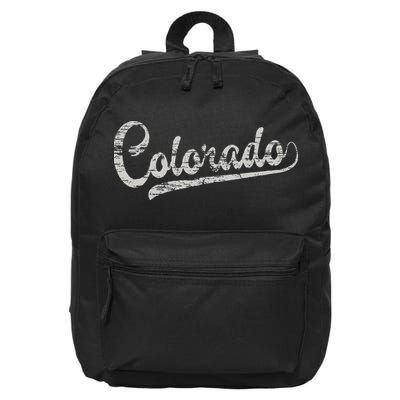 Colorado Baseball Fan Vintage Rocky Mountains 16 in Basic Backpack
