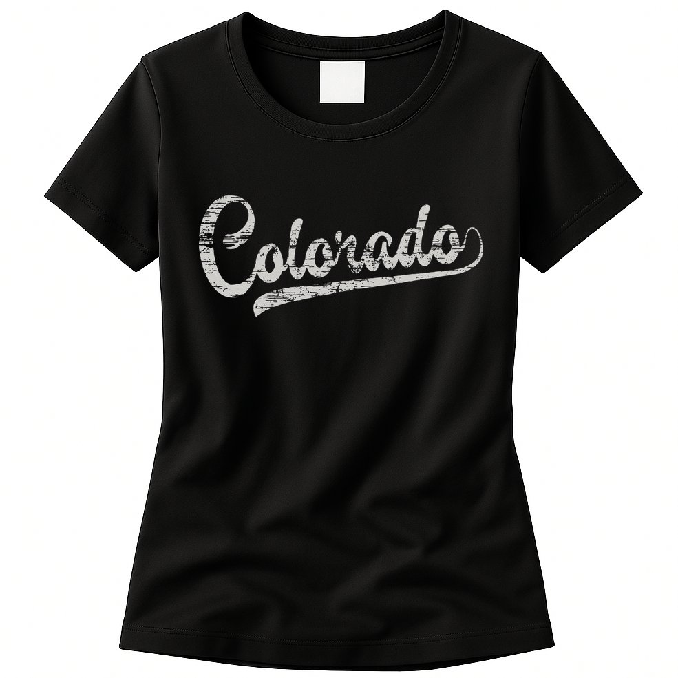 Colorado Baseball Fan Vintage Rocky Mountains Womens T-Shirt