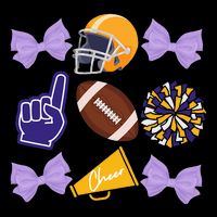 Coquette Bow Football Purple Gold Game Cheer Mom Touchdown Backpack