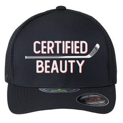 Certified Beauty Funny Ice Hockey Slang Wheel Snipe Celly Gift Flexfit Unipanel Trucker Cap
