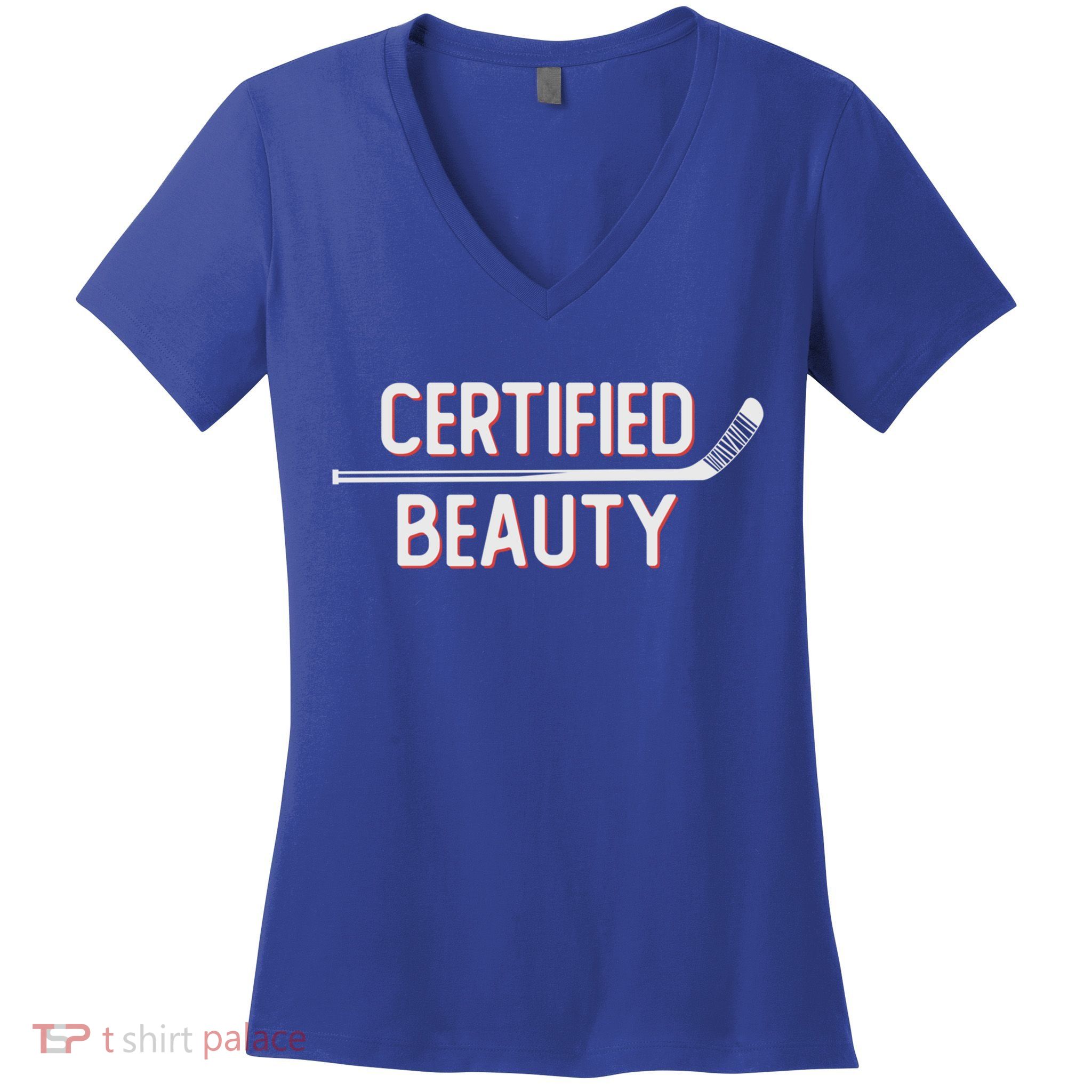 Certified Beauty Funny Ice Hockey Slang Wheel Snipe Celly Gift Women's V-Neck T-Shirt