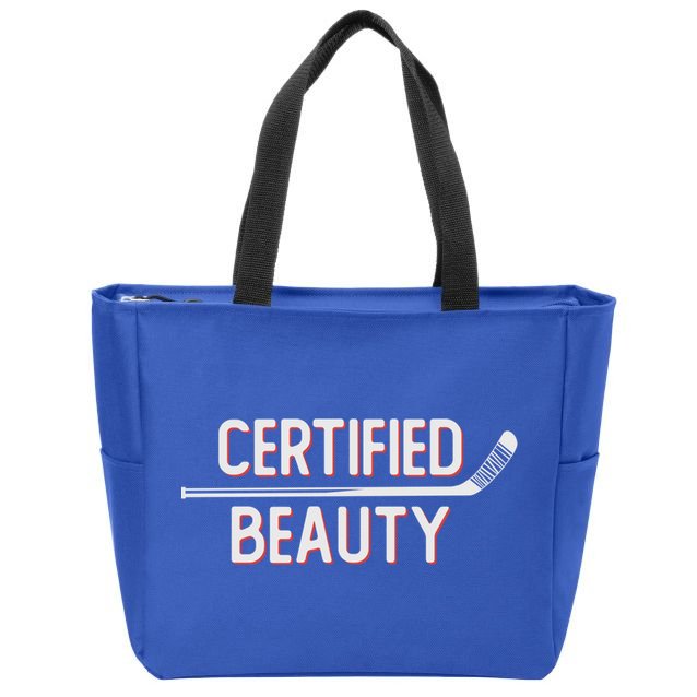 Certified Beauty Funny Ice Hockey Slang Wheel Snipe Celly Gift Zip Tote Bag