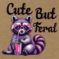 Cute But Feral Raccoon Funny Meme Cotton Canvas Backpack