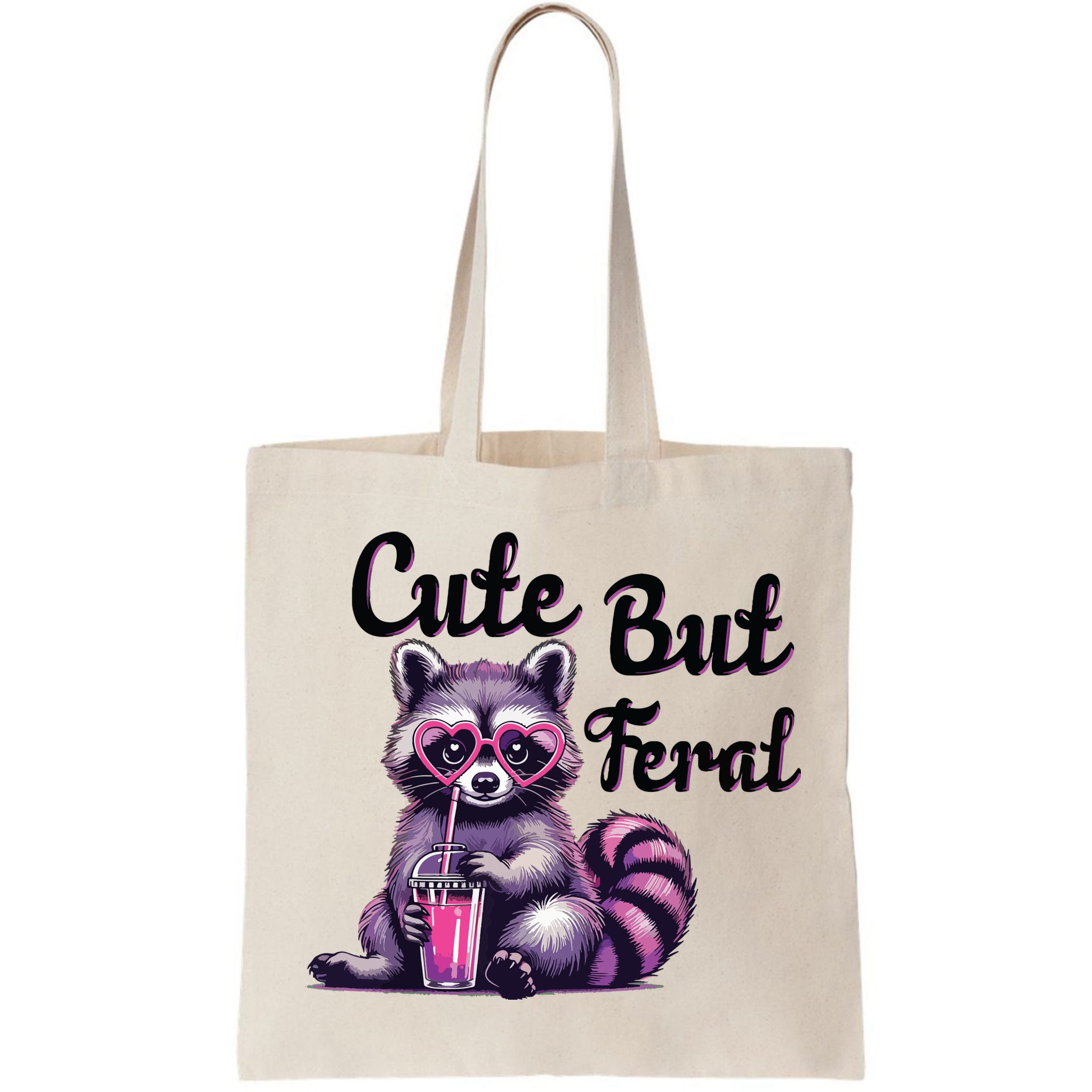 Cute But Feral Raccoon Funny Meme Bag