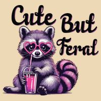 Cute But Feral Raccoon Funny Meme Zip Tote Bag