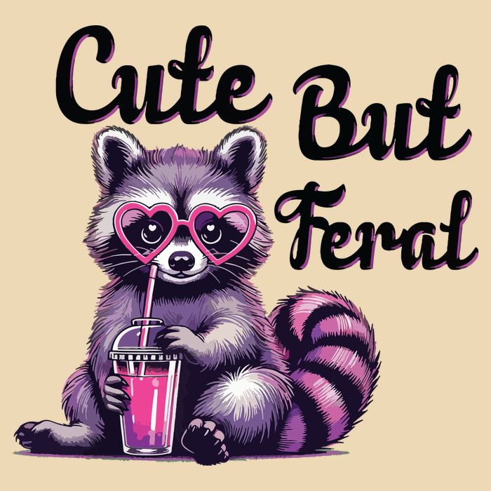 Cute But Feral Raccoon Funny Meme Zip Tote Bag