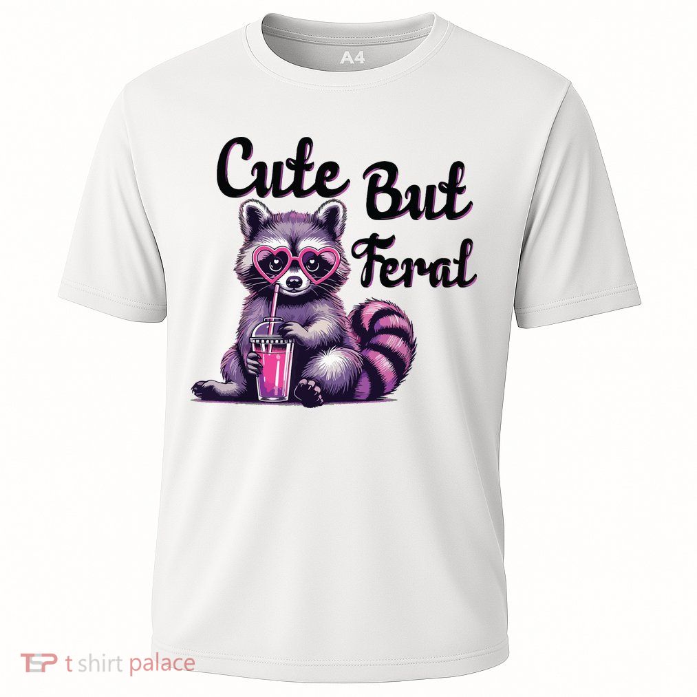 Cute But Feral Raccoon Funny Meme Performance Shirt