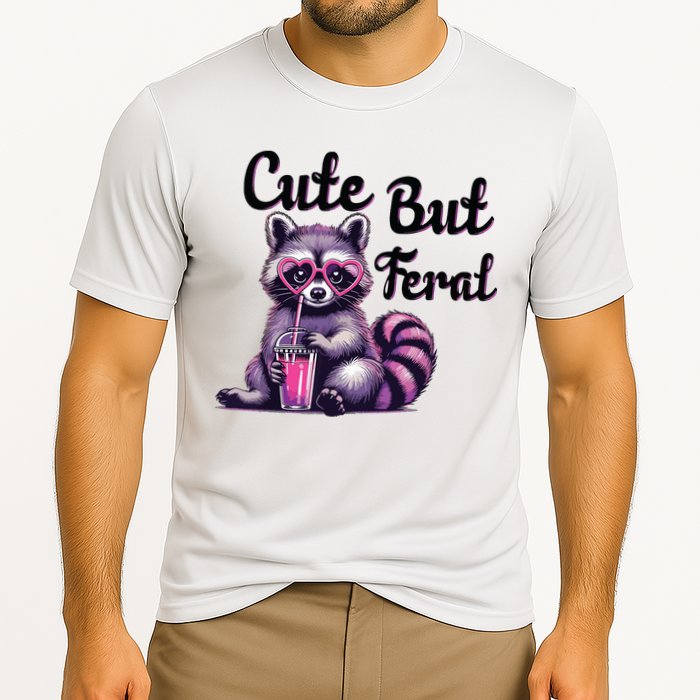 Cute But Feral Raccoon Funny Meme Performance Shirt