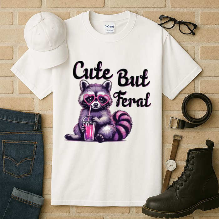 Cute But Feral Raccoon Funny Meme Tall T-Shirt