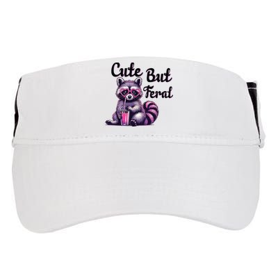 Cute But Feral Raccoon Funny Meme Adult Drive Performance Visor
