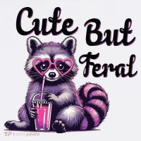 Cute But Feral Raccoon Funny Meme Bucket Hat