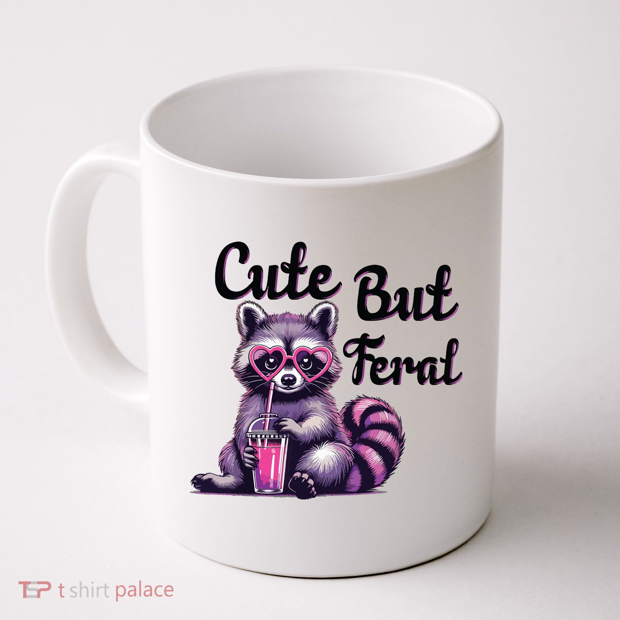 Cute But Feral Raccoon Funny Meme Mug