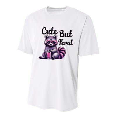 Cute But Feral Raccoon Funny Meme Youth Performance Sprint T-Shirt