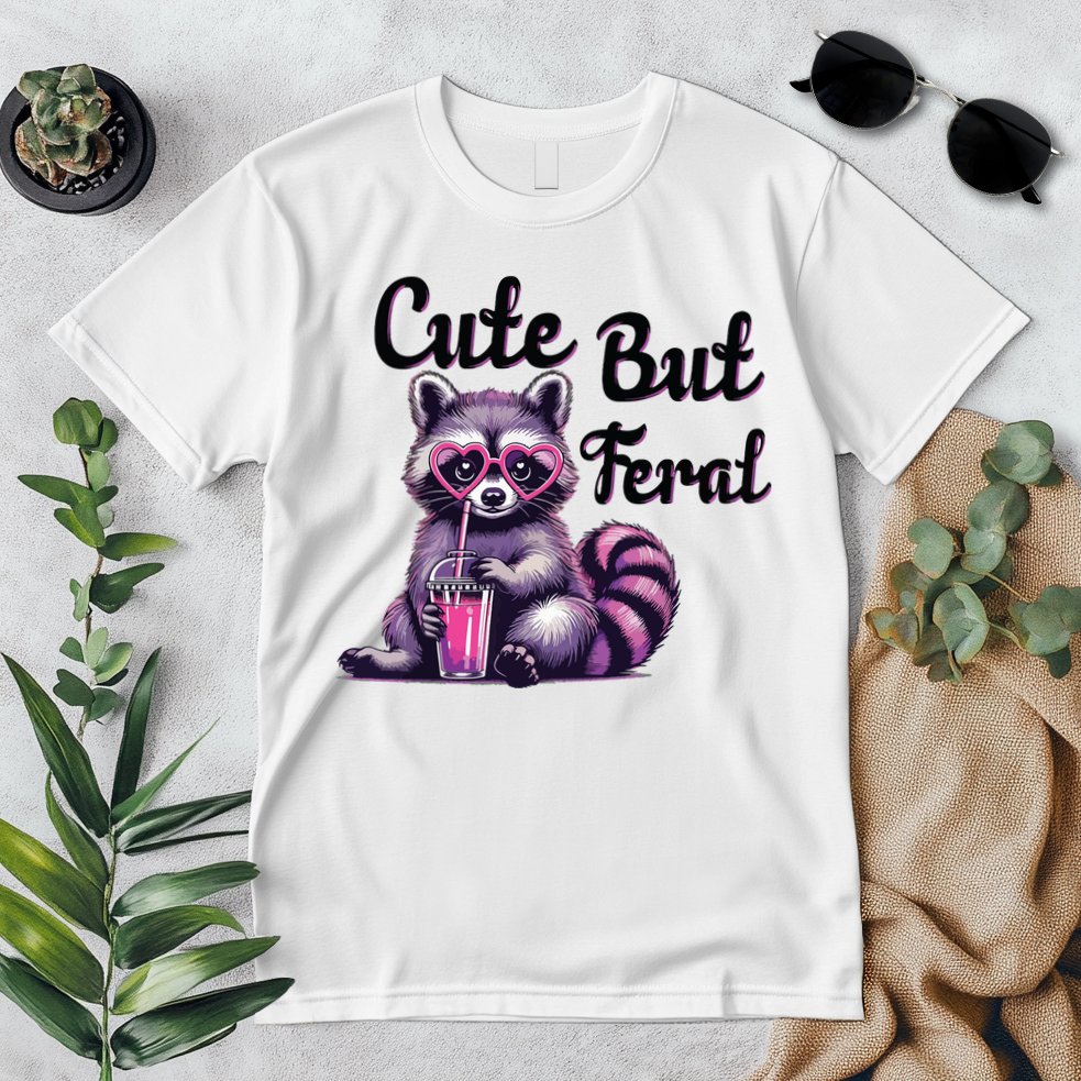 Cute But Feral Raccoon Funny Meme Premium T-Shirt