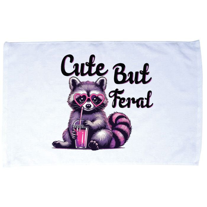 Cute But Feral Raccoon Funny Meme Microfiber Hand Towel