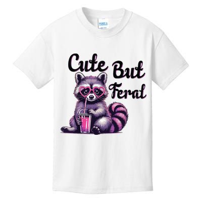 Cute But Feral Raccoon Funny Meme Kids T-Shirt