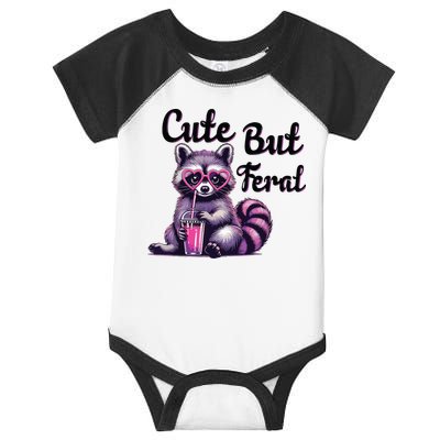 Cute But Feral Raccoon Funny Meme Infant Baby Jersey Bodysuit