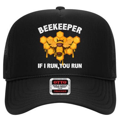 Cool Beekeeper For Men Women Honeybee Beekeeping Bee Lover High Crown Mesh Back Trucker Hat