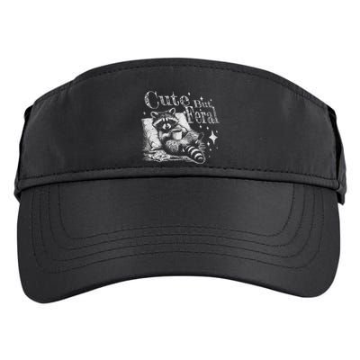 Cute But Feral Funny Raccoon Meme Love Coffee Gift Adult Drive Performance Visor