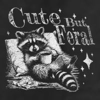 Cute But Feral Funny Raccoon Meme Love Coffee Gift Beanie