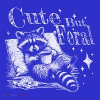 Cute But Feral Funny Raccoon Meme Love Coffee Gift Button