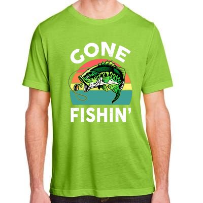 Cool Bass Fish Dad Gone Fishing Papa Funny Gift Adult ChromaSoft Performance T-Shirt