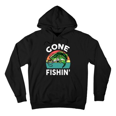 Cool Bass Fish Dad Gone Fishing Papa Funny Gift Hoodie